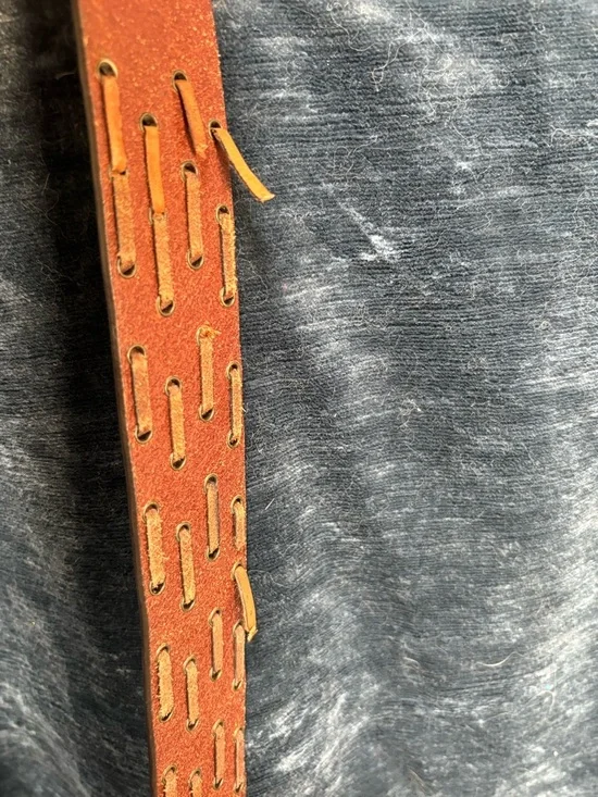 Brown Leather Belt with Brass hardware - Picture 7 of 8
